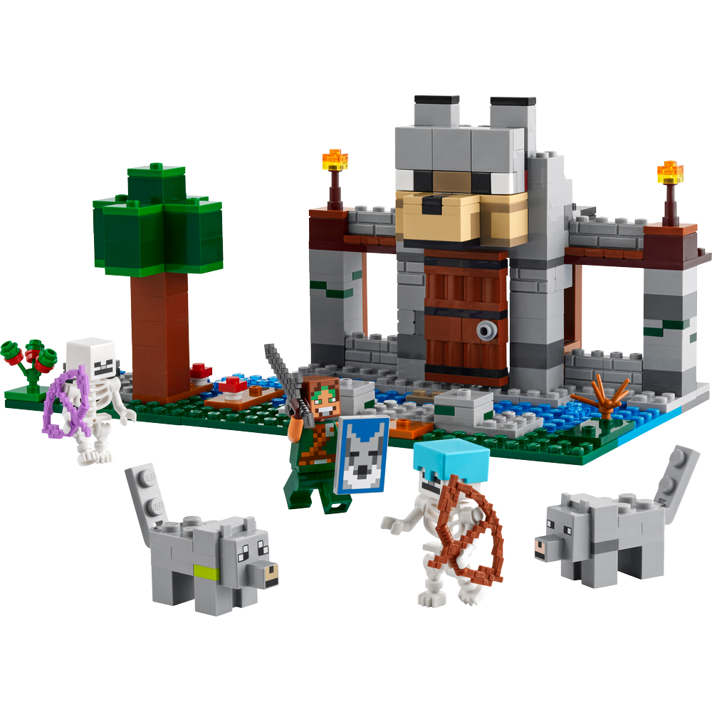 Combo Minecraft: La Emboscada en el Portal del Nether (21255) y La Fortaleza-Lobo (21261)