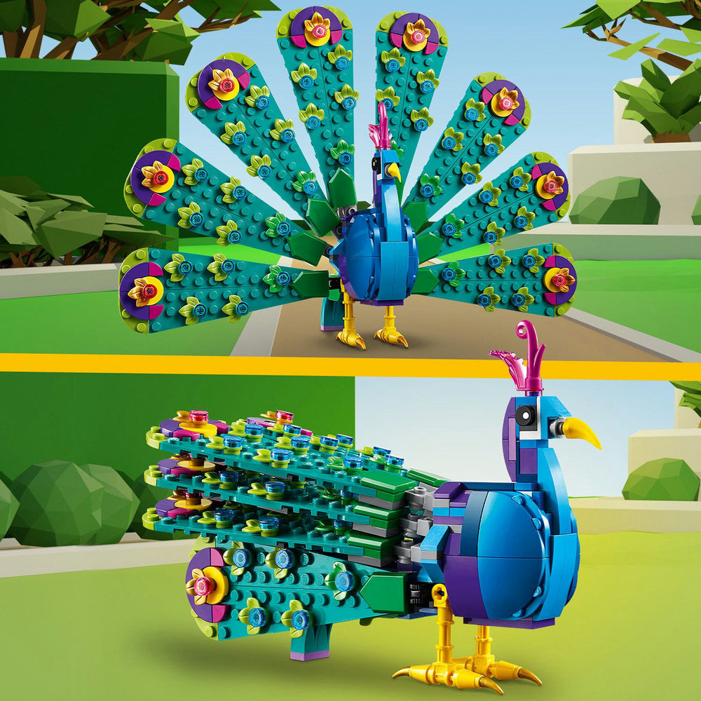 Combo Creator: Loro Exótico (31136) y Pavo Real Exótico (31157)
