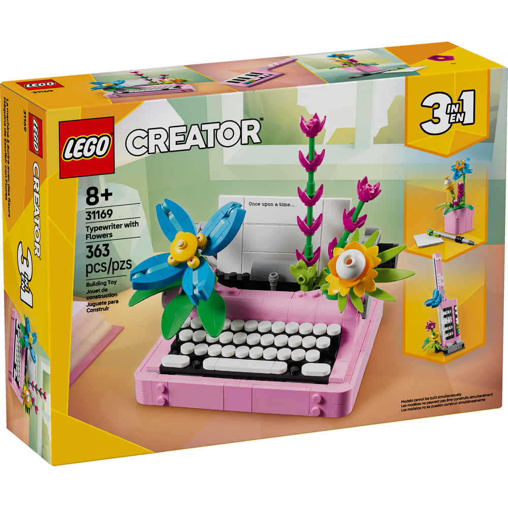 Máquina de Escribir con Flores