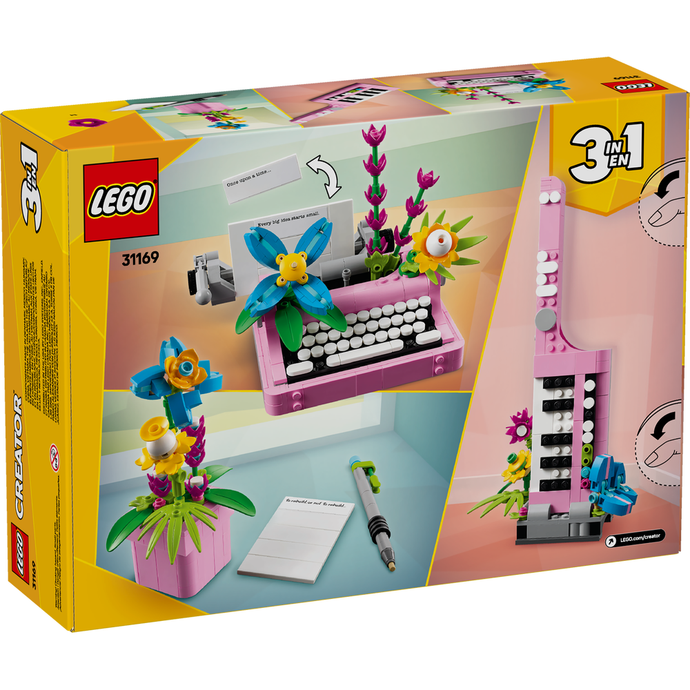 Máquina de Escribir con Flores