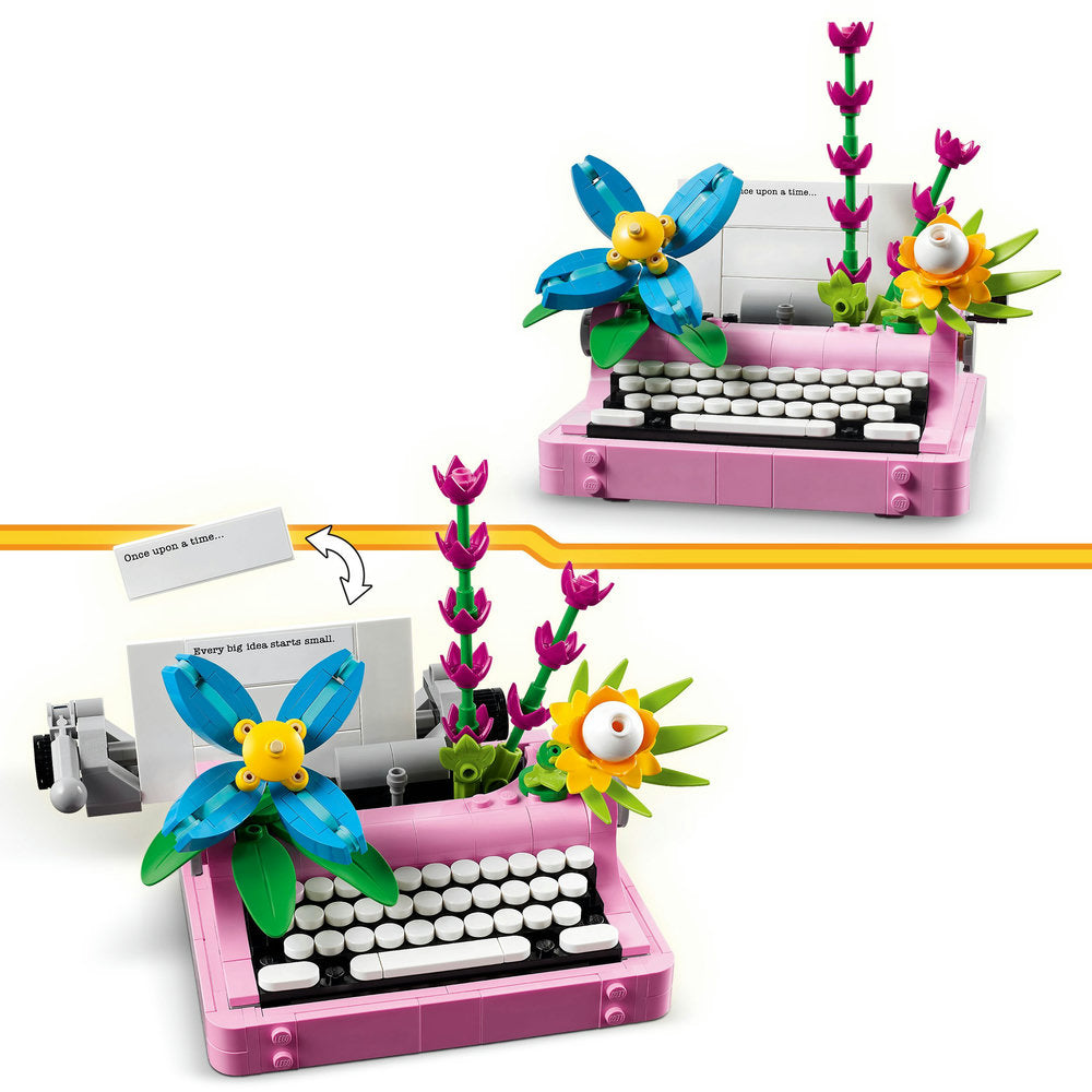 Máquina de Escribir con Flores