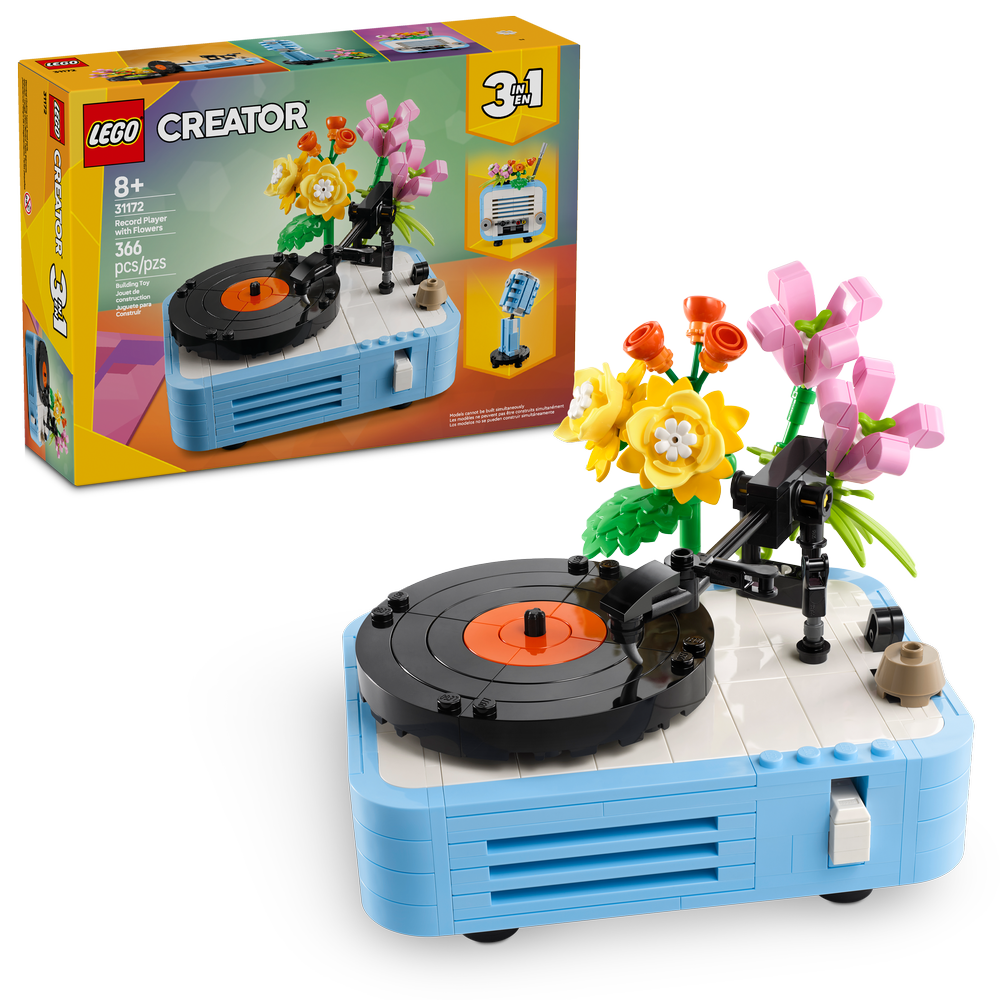 Tocadiscos con Flores