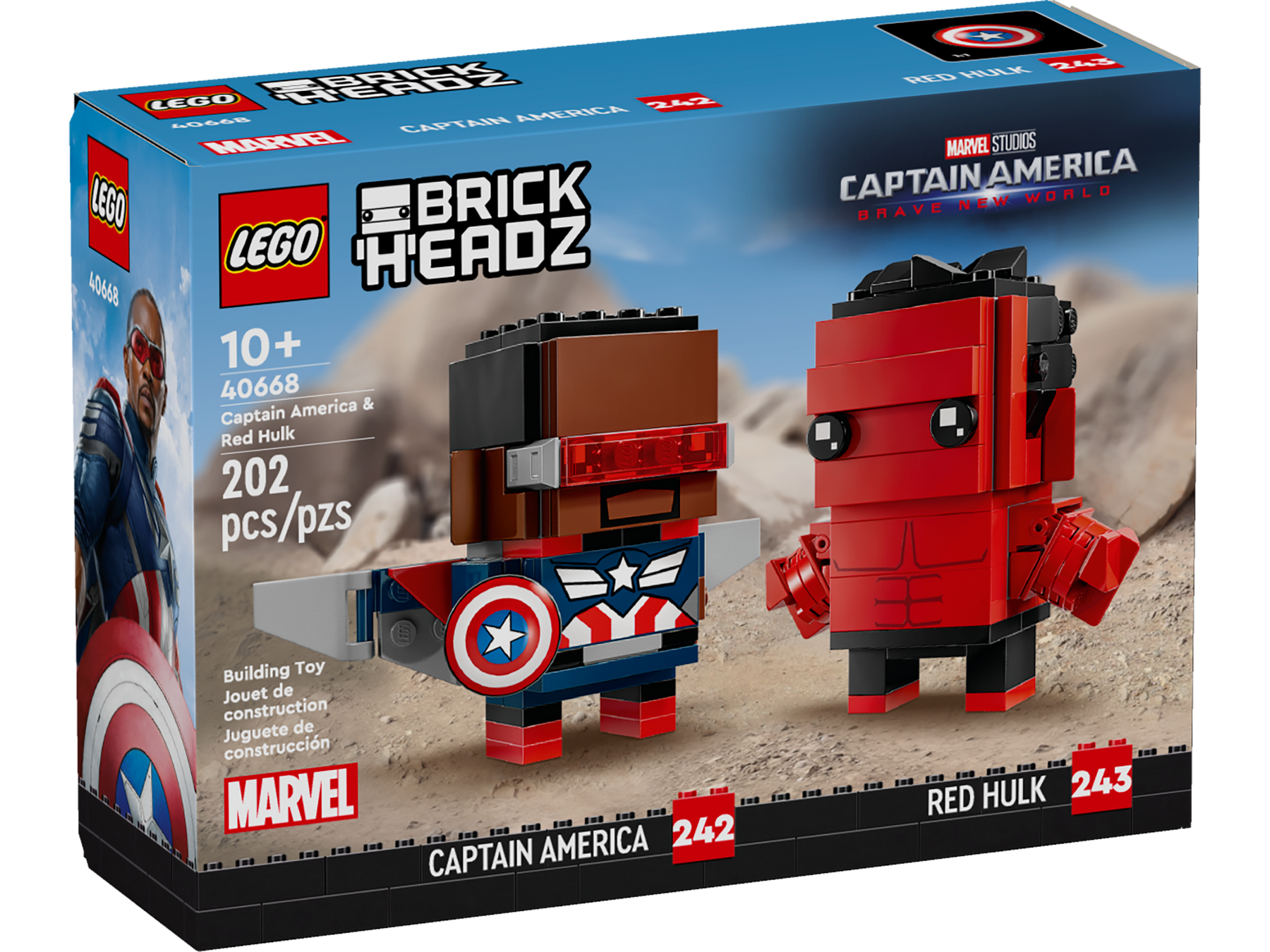 Figuras del Capitán América y Hulk Rojo