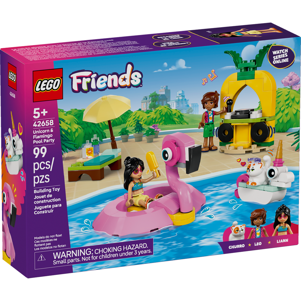 Fiesta en la Piscina con Flamenco y Unicornio