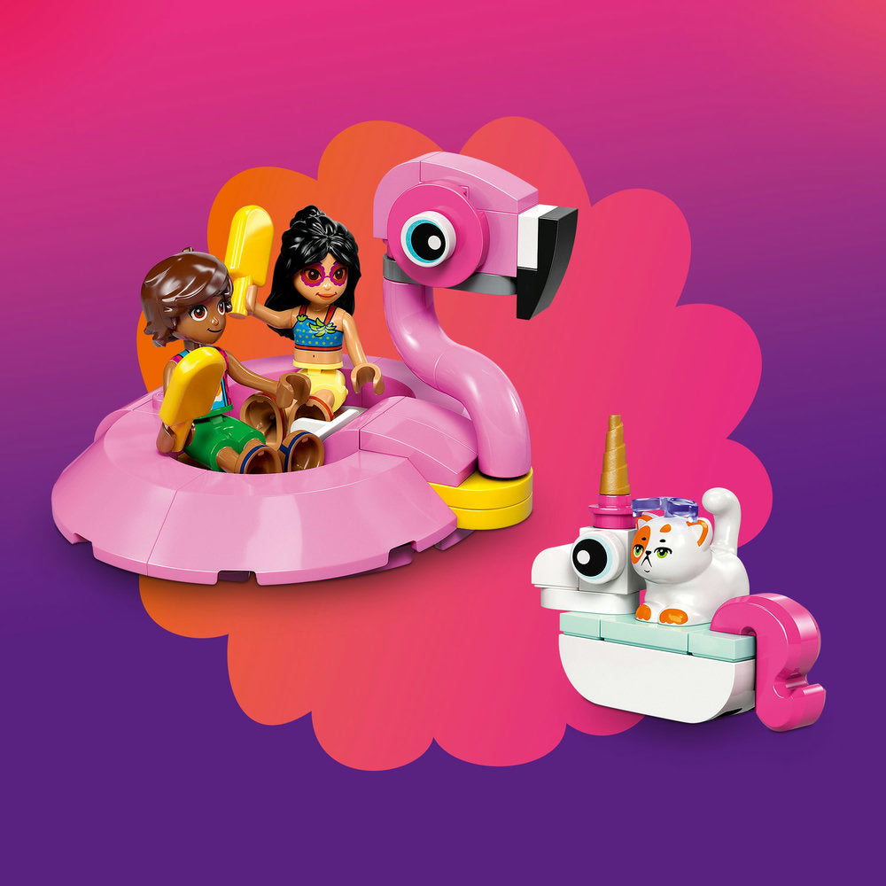 Fiesta en la Piscina con Flamenco y Unicornio