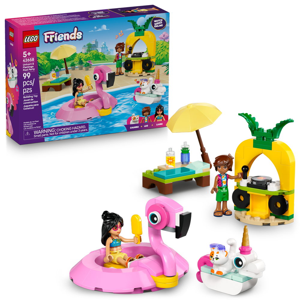 Fiesta en la Piscina con Flamenco y Unicornio