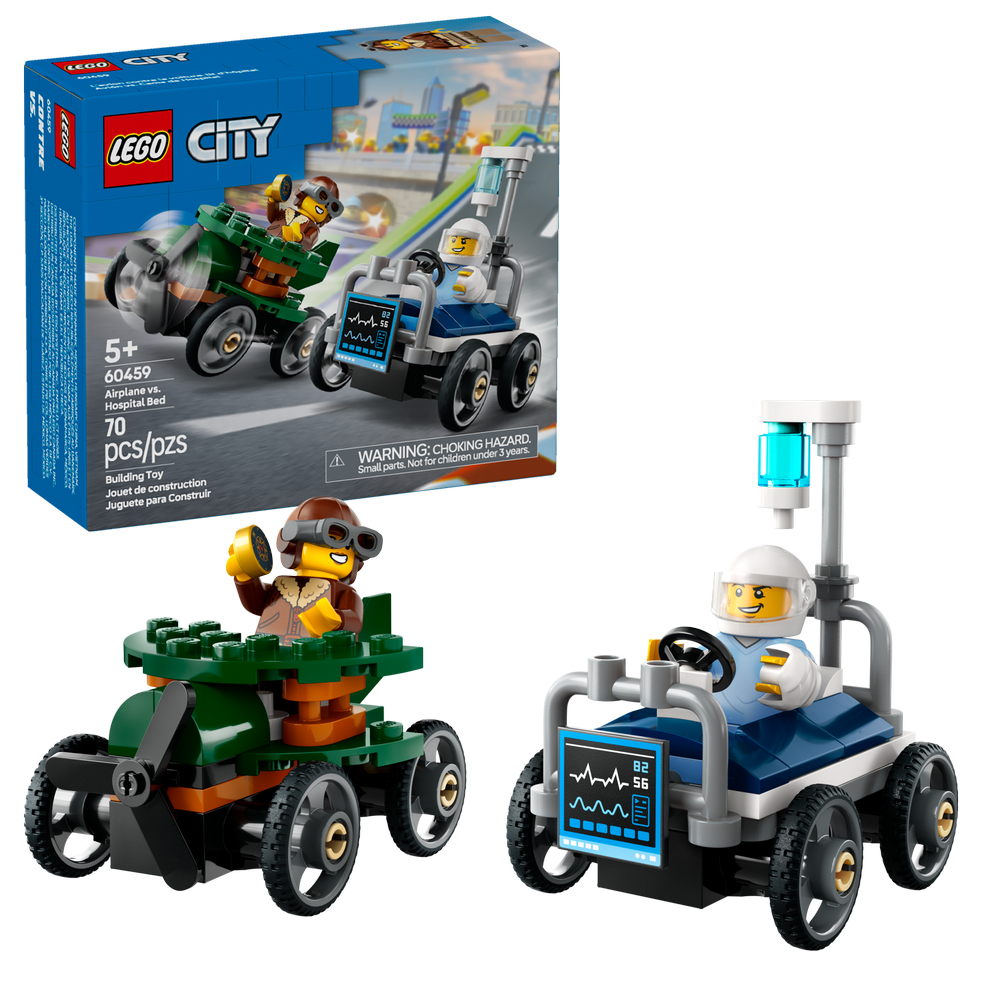 Pack de Coches de Carreras: Avión vs. Cama de Hospital