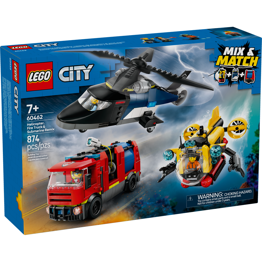 Remix: Helicóptero, Camión de Bomberos y Submarino