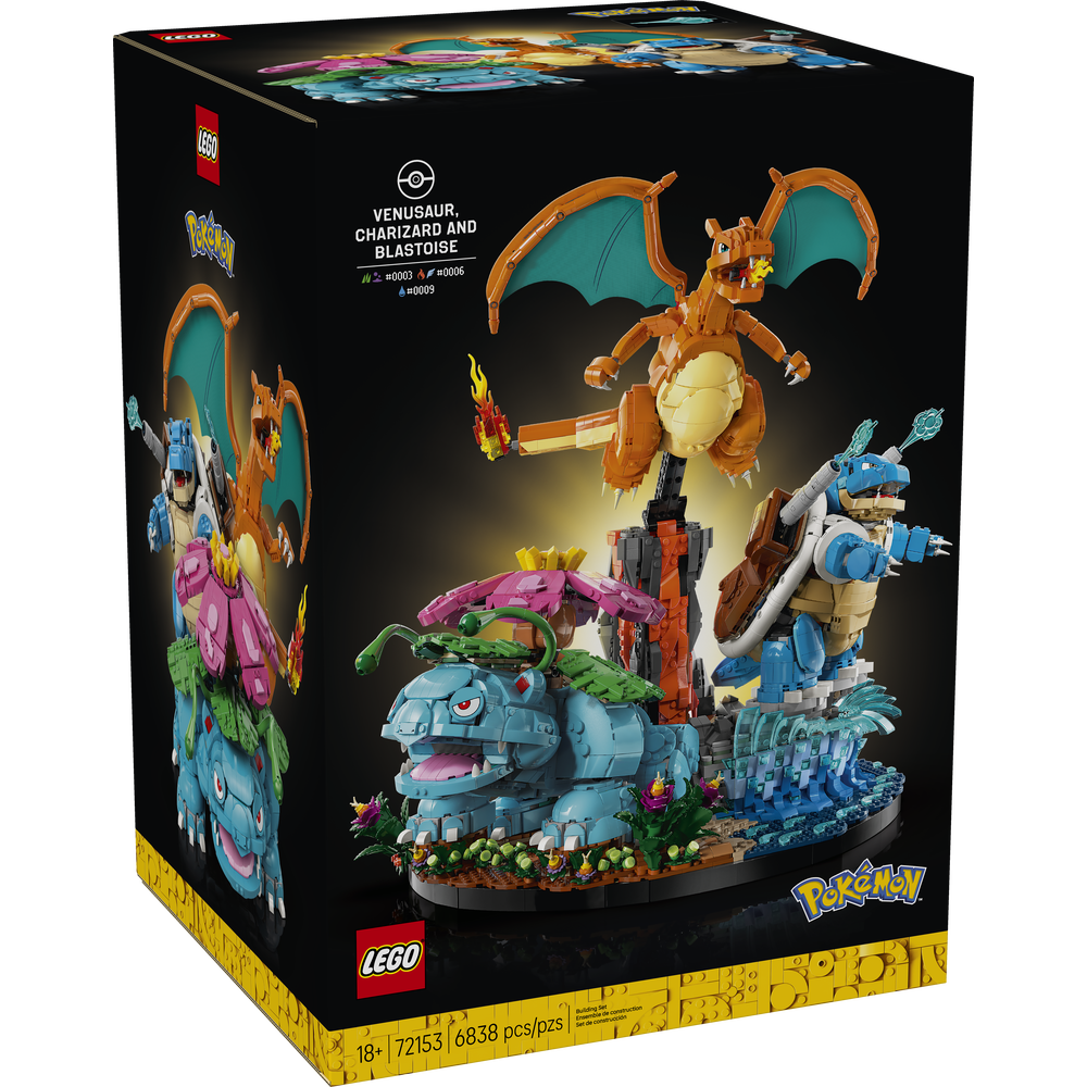 Venusaur, Charizard y Blastoise