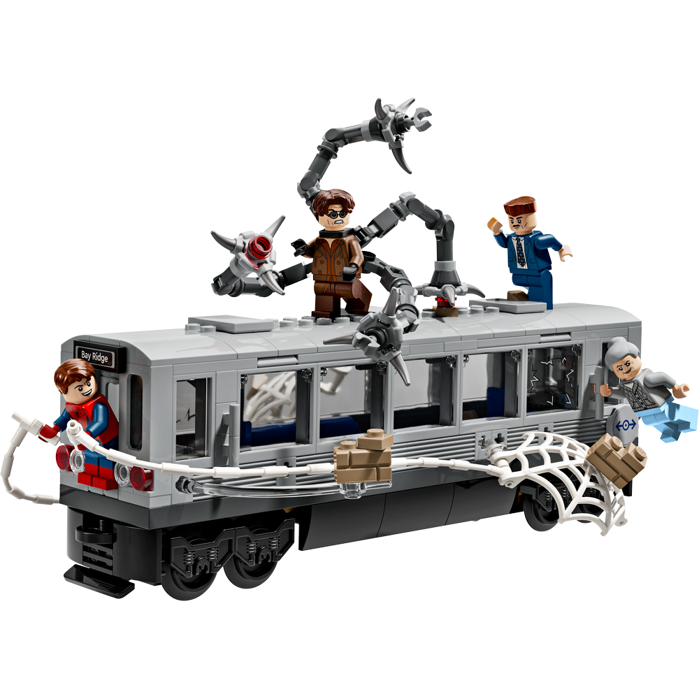 Combo Marvel Super Heroes: Spider-Man vs. Doc Ock: Escena del Tren Subterráneo (76321) y Thor de Vengadores: Endgame vs. Chitauri (76322)