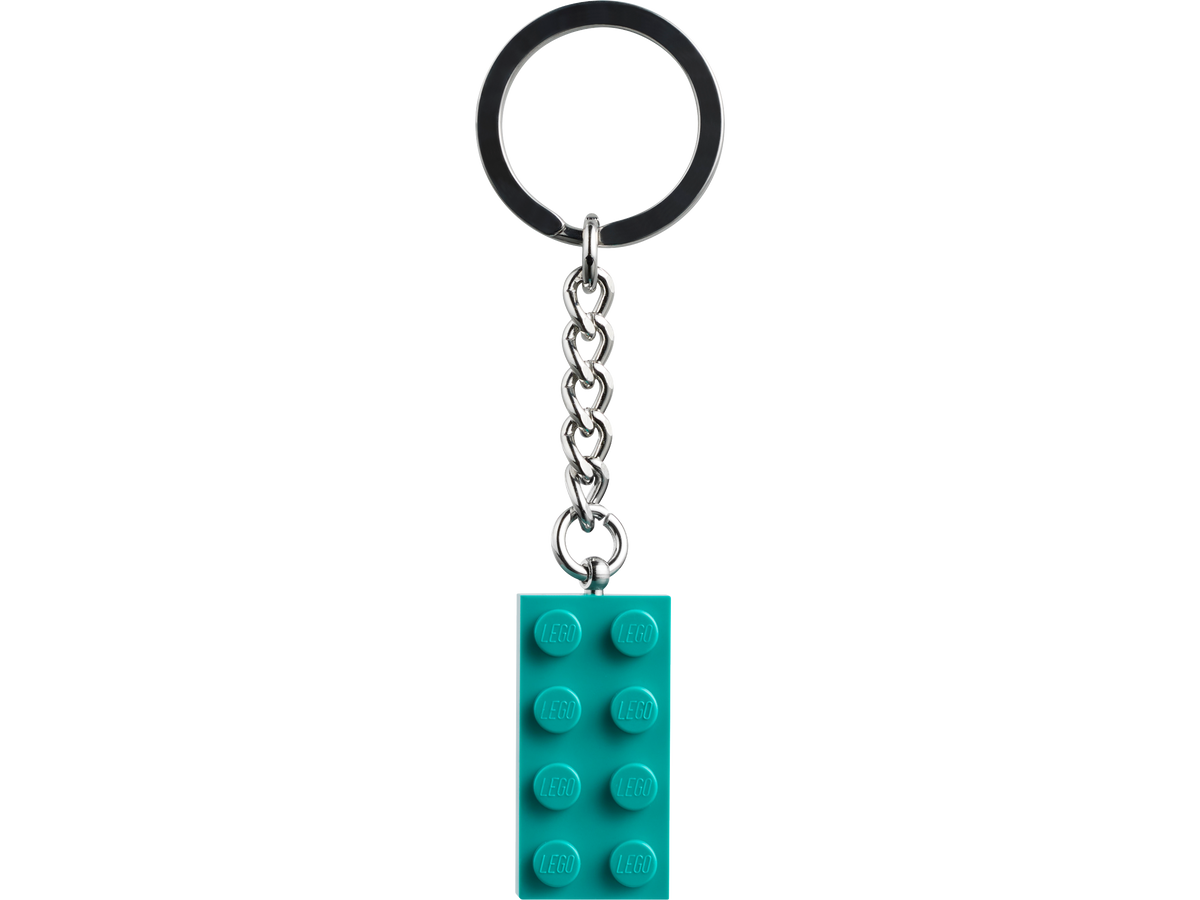 Llavero con Ladrillo 2x4 Verde Azulado Brillante