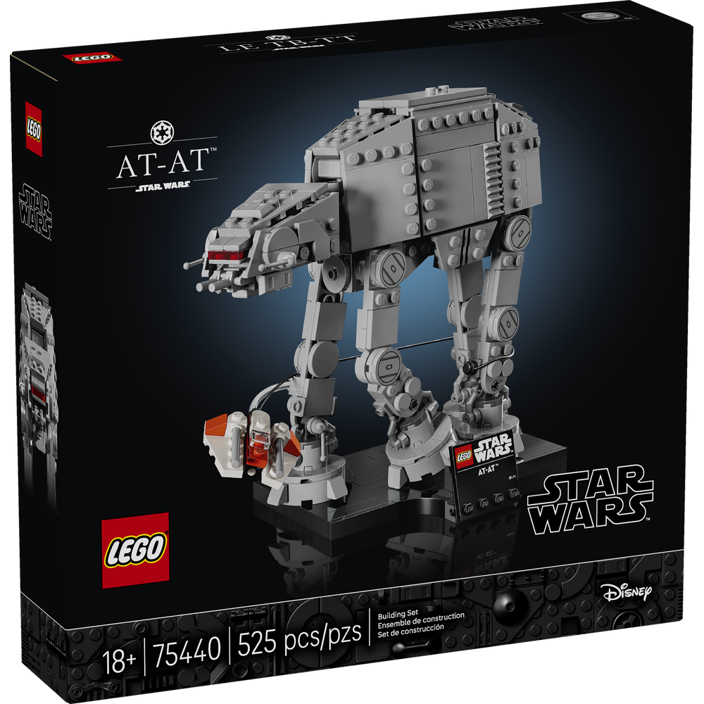 LEGO Star Wars AT-AT 75440 modelo de exposición inspirado en la Batalla de Hoth con speeder de nieve rebelde
