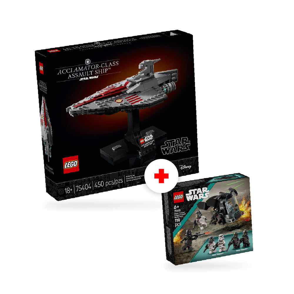 Combo Star Wars: Nave de Asalto Clase Acclamator (75404) y Pack de Combate: Soldado de la Muerte y Soldado de la Noche (75412)
