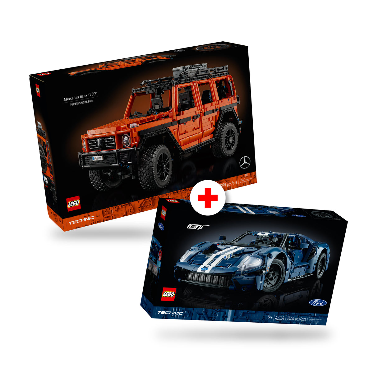 Combo Technic: Mercedes-Benz G 500 PROFESSIONAL Line (42177) y Ford GT 2022 (42154)