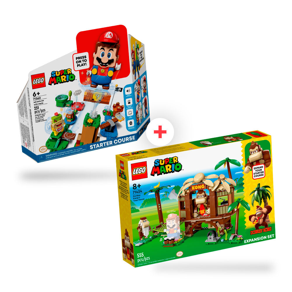 Combo Set Inicial: Aventuras con Mario y Set de Expansión: Casa de árbol de Donkey Kong (71360+71424)