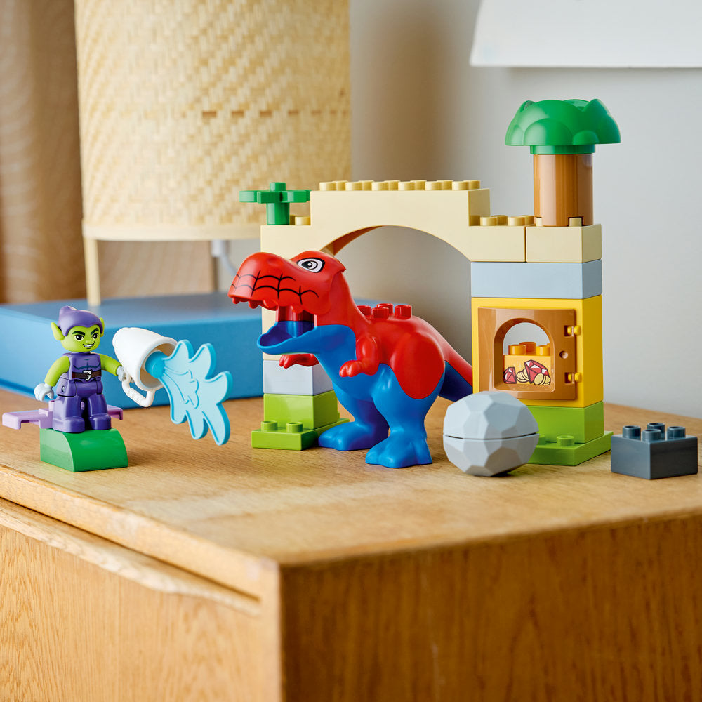 Dinosaurio Spidey-Rex vs. Duende Verde