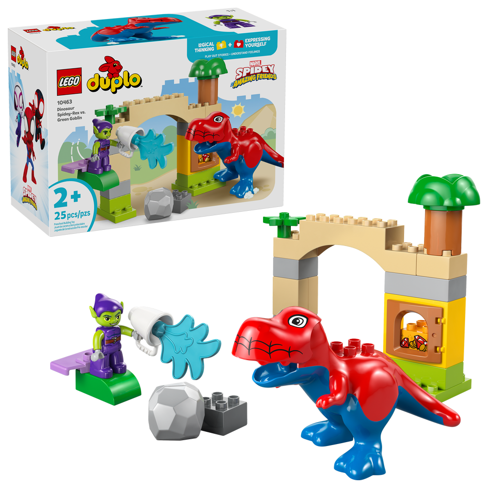 Dinosaurio Spidey-Rex vs. Duende Verde