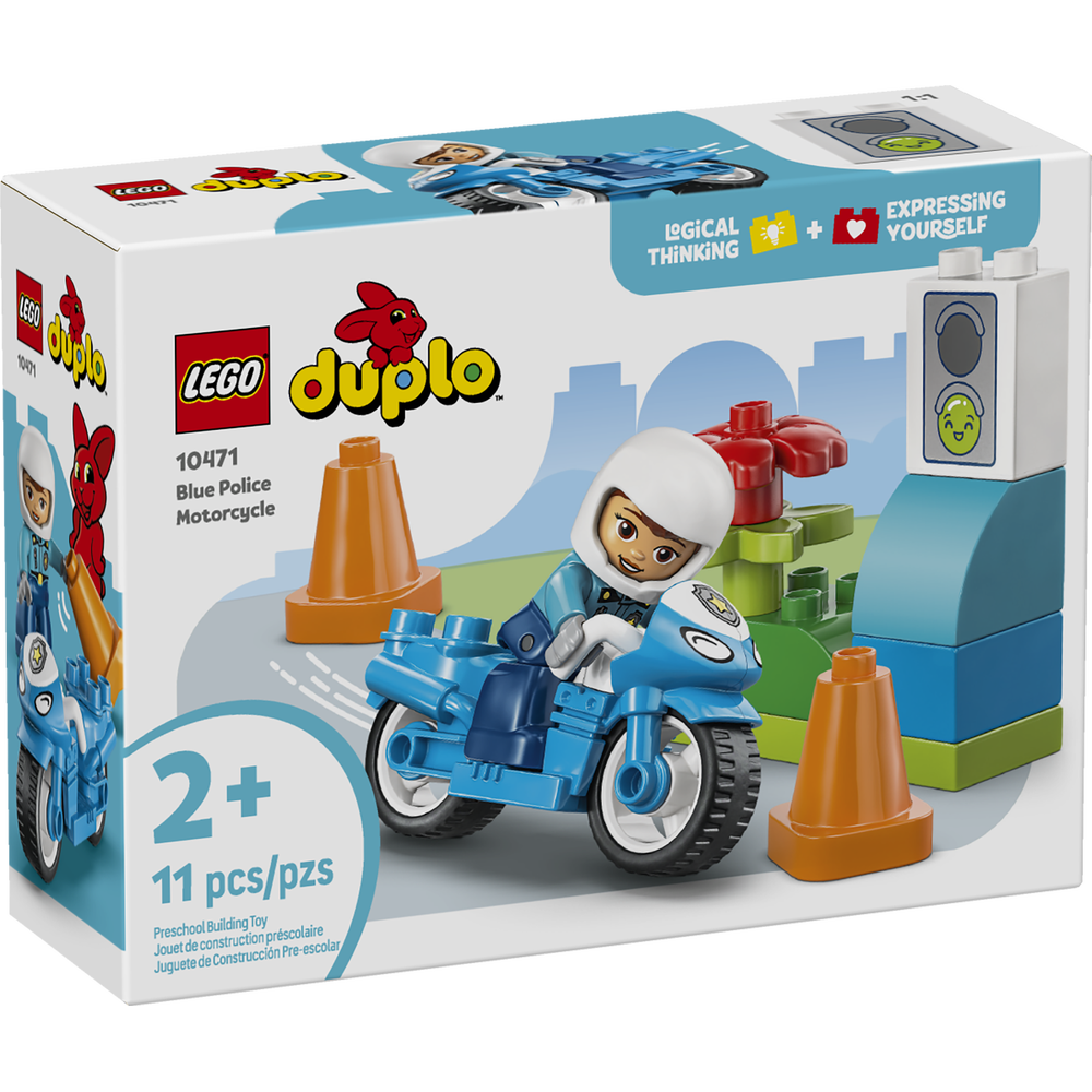 Moto de Policía Azul