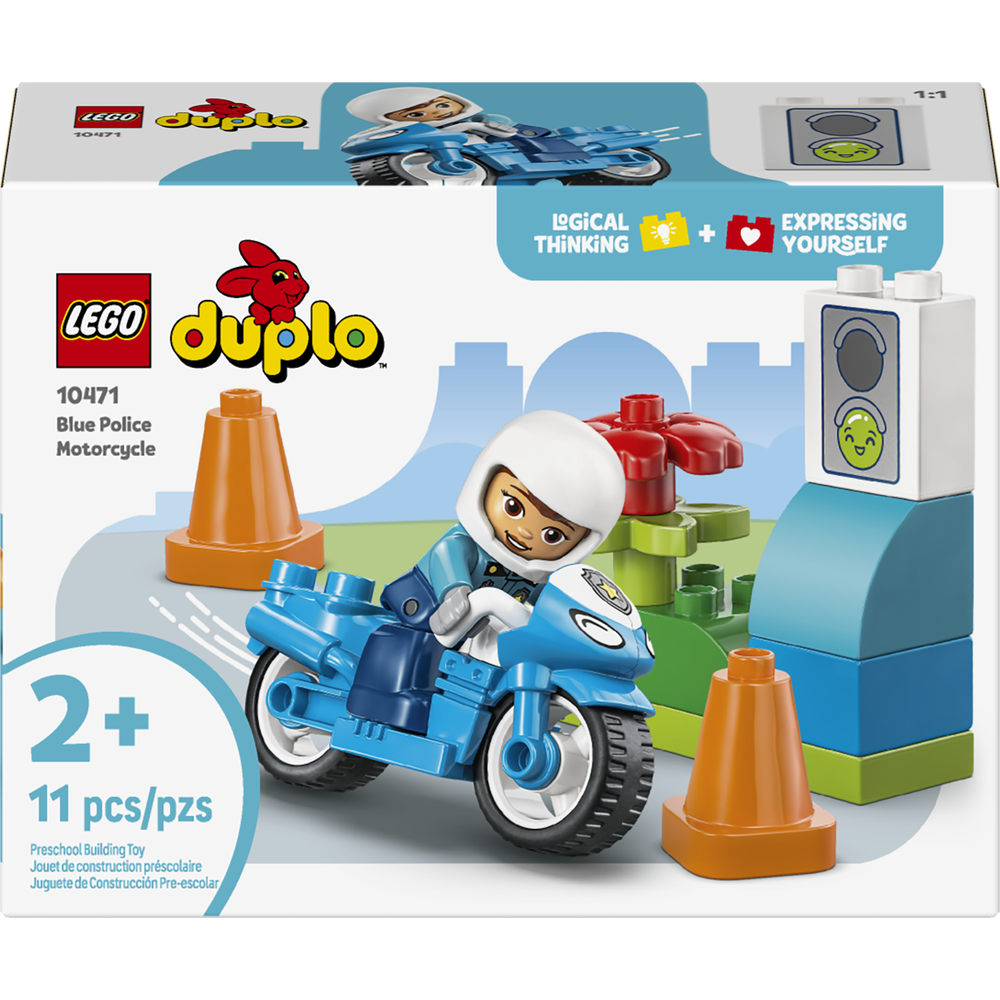 Moto de Policía Azul