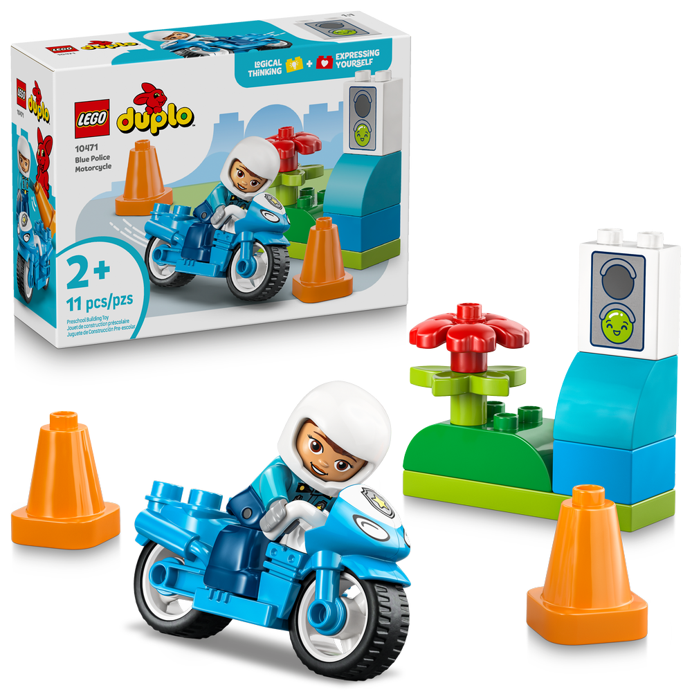 Moto de Policía Azul