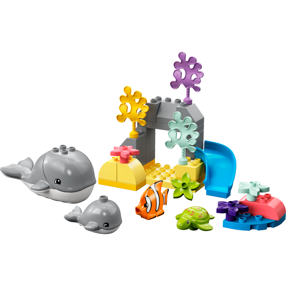LEGO DUPLO - Juego de animales salvajes del océano 10972, con figuras de  animales marinos de ballena y tortuga, juguetes educativos con divertidos