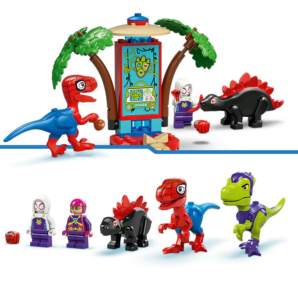 Combo Marvel: Spin y Electro: Duelo de Vehículos Dinosaurio (11198) y  Spidey y Gobby: Batalla de Raptores en la Base de la Casa del Árbol (11200)