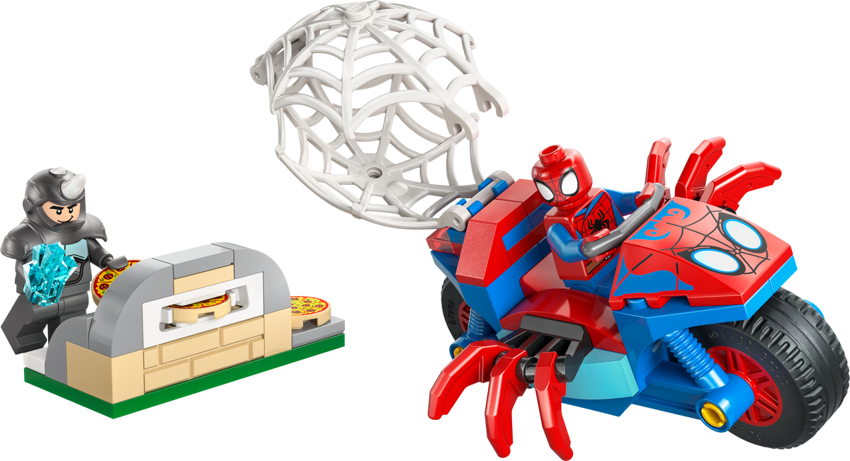 Spidey en su Moto vs. Rino