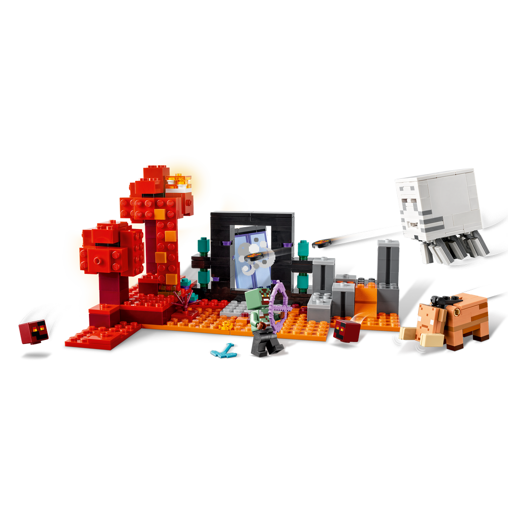 Combo Minecraft: La Emboscada en el Portal del Nether (21255) y La Fortaleza-Lobo (21261)
