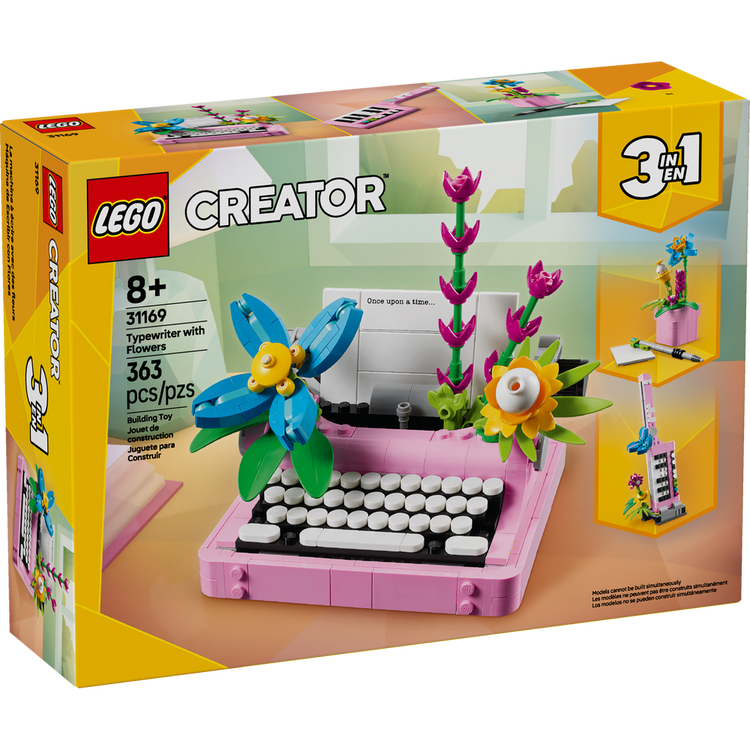 Máquina de Escribir con Flores