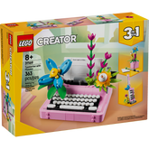 Máquina de Escribir con Flores