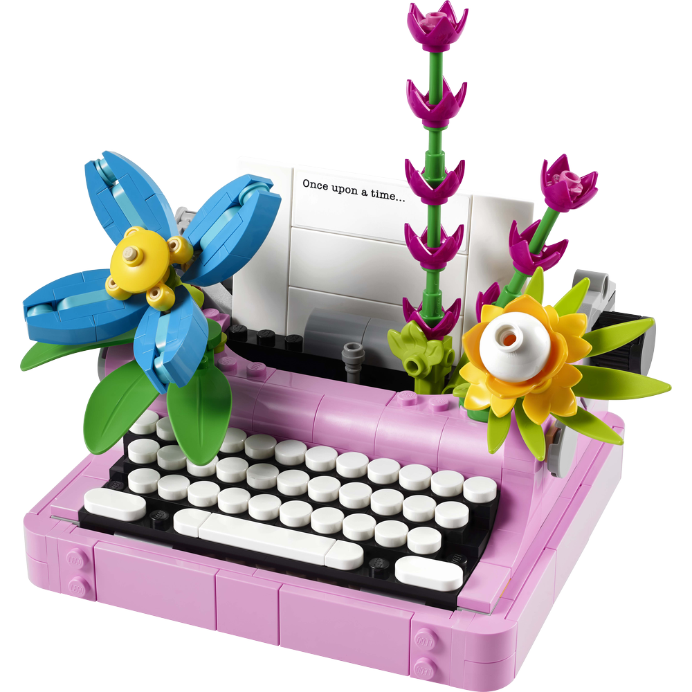 Máquina de Escribir con Flores