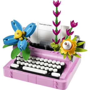 Máquina de Escribir con Flores