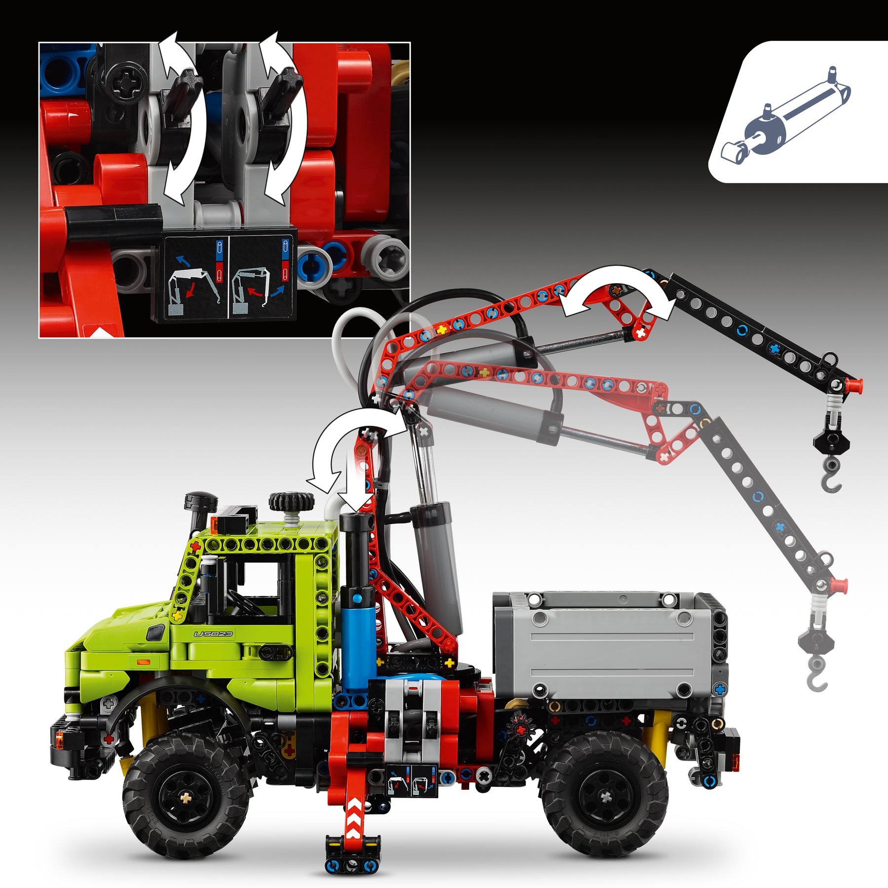 Mercedes-Benz Unimog U 5023 con Grúa