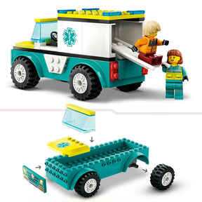 Ambulancia de Emergencias y Chico con Snowboard