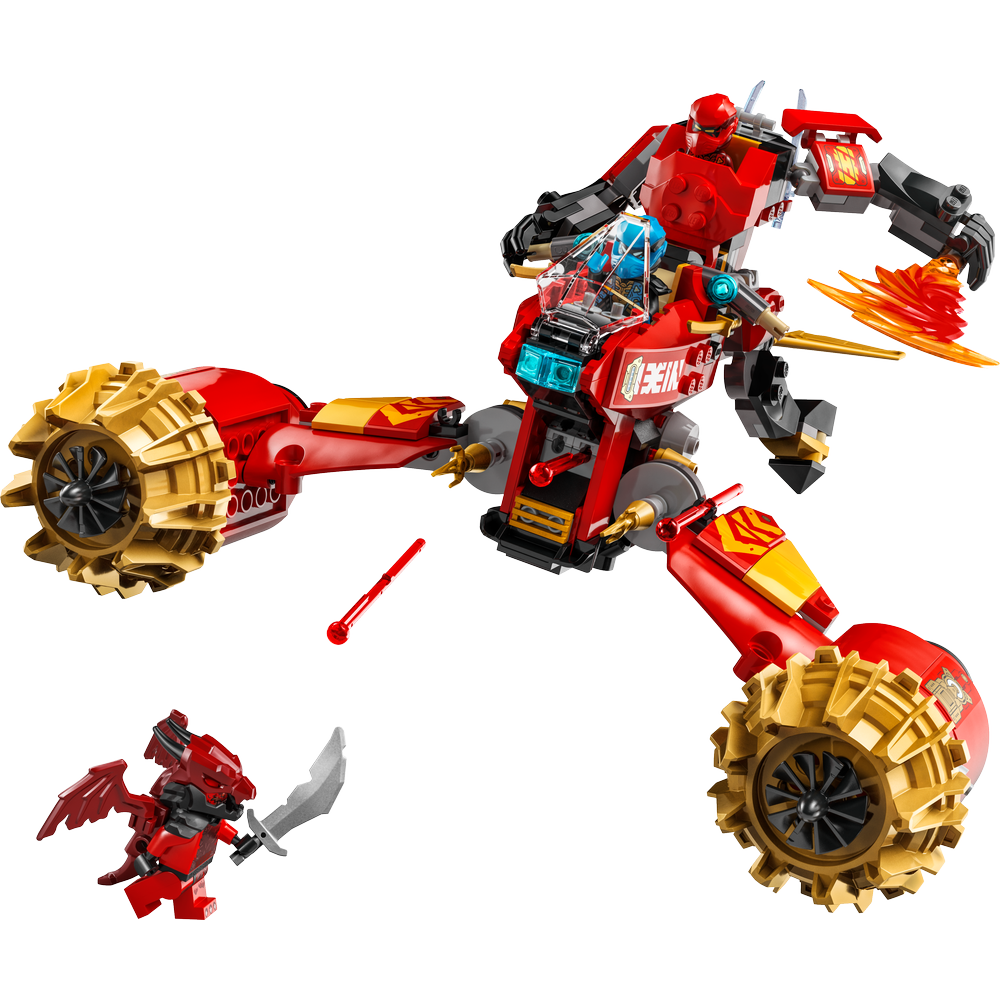 Combo Ninjago: Moto-Meca de la Tormenta de Kai (71830) y Meca de Misión de Cole y Zane Dragón (71854)