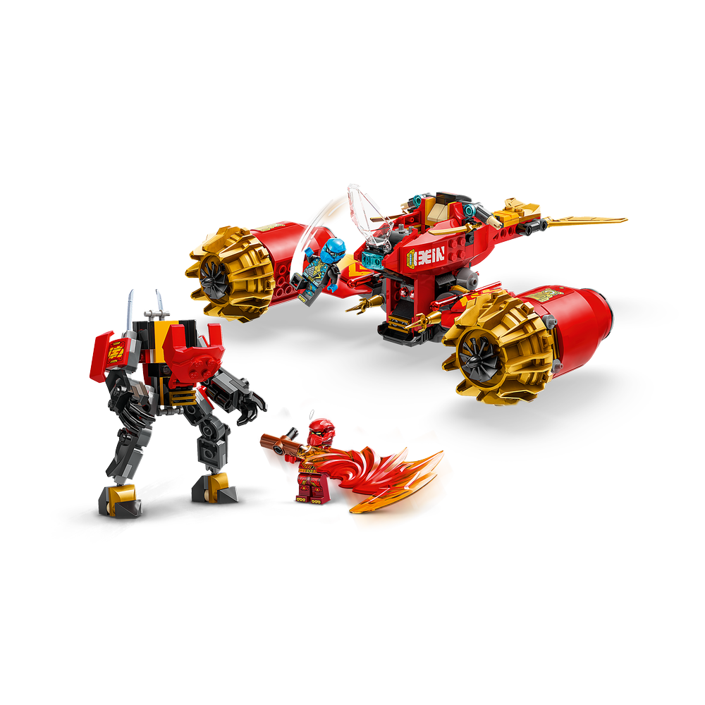 Combo Ninjago: Moto-Meca de la Tormenta de Kai (71830) y Meca de Misión de Cole y Zane Dragón (71854)