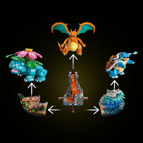 Venusaur, Charizard y Blastoise