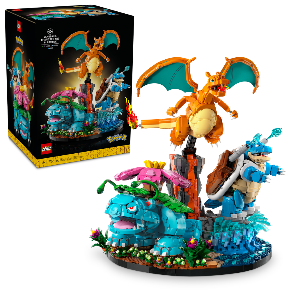 Venusaur, Charizard y Blastoise