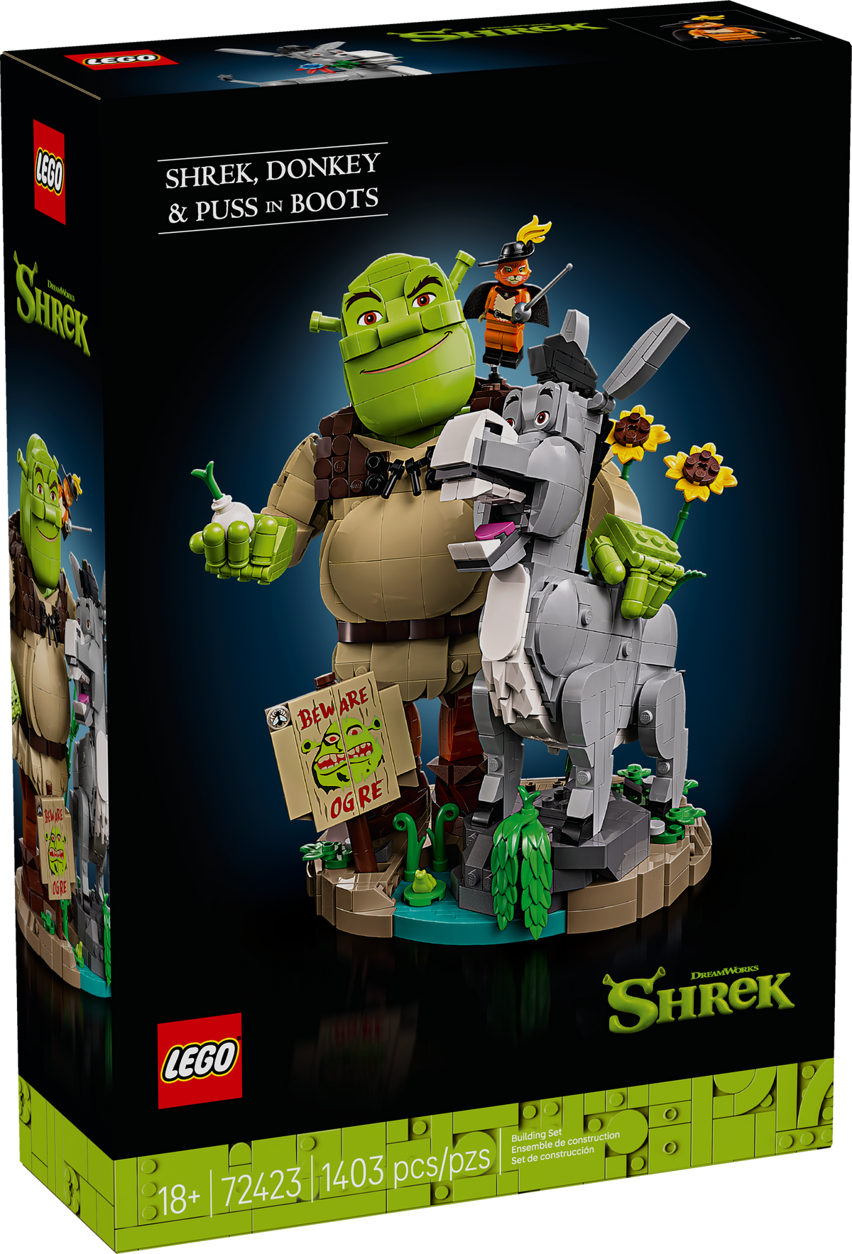 Shrek, Burro y Gato con Botas