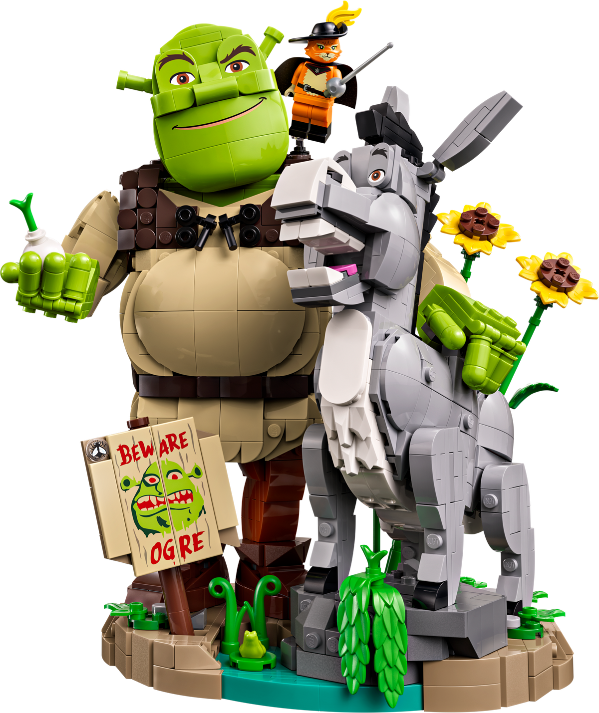 Shrek, Burro y Gato con Botas