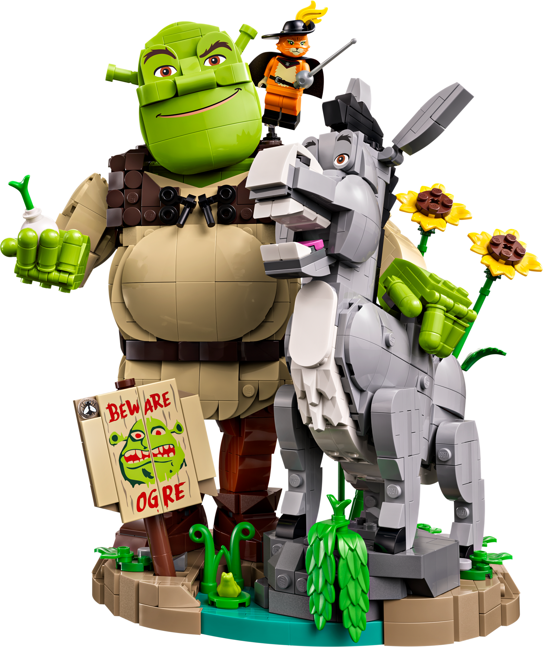 Shrek, Burro y Gato con Botas