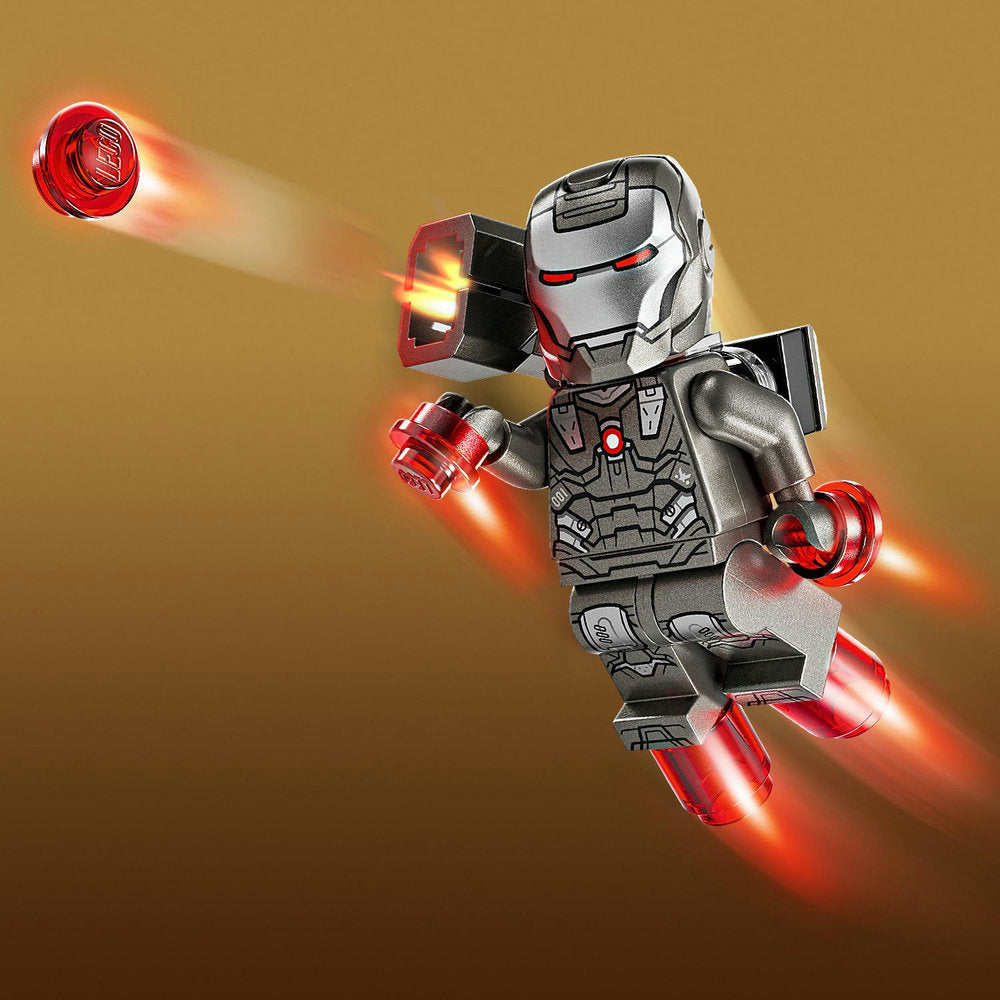 Iron Man y Máquina de Guerra vs. Drones de Hammer