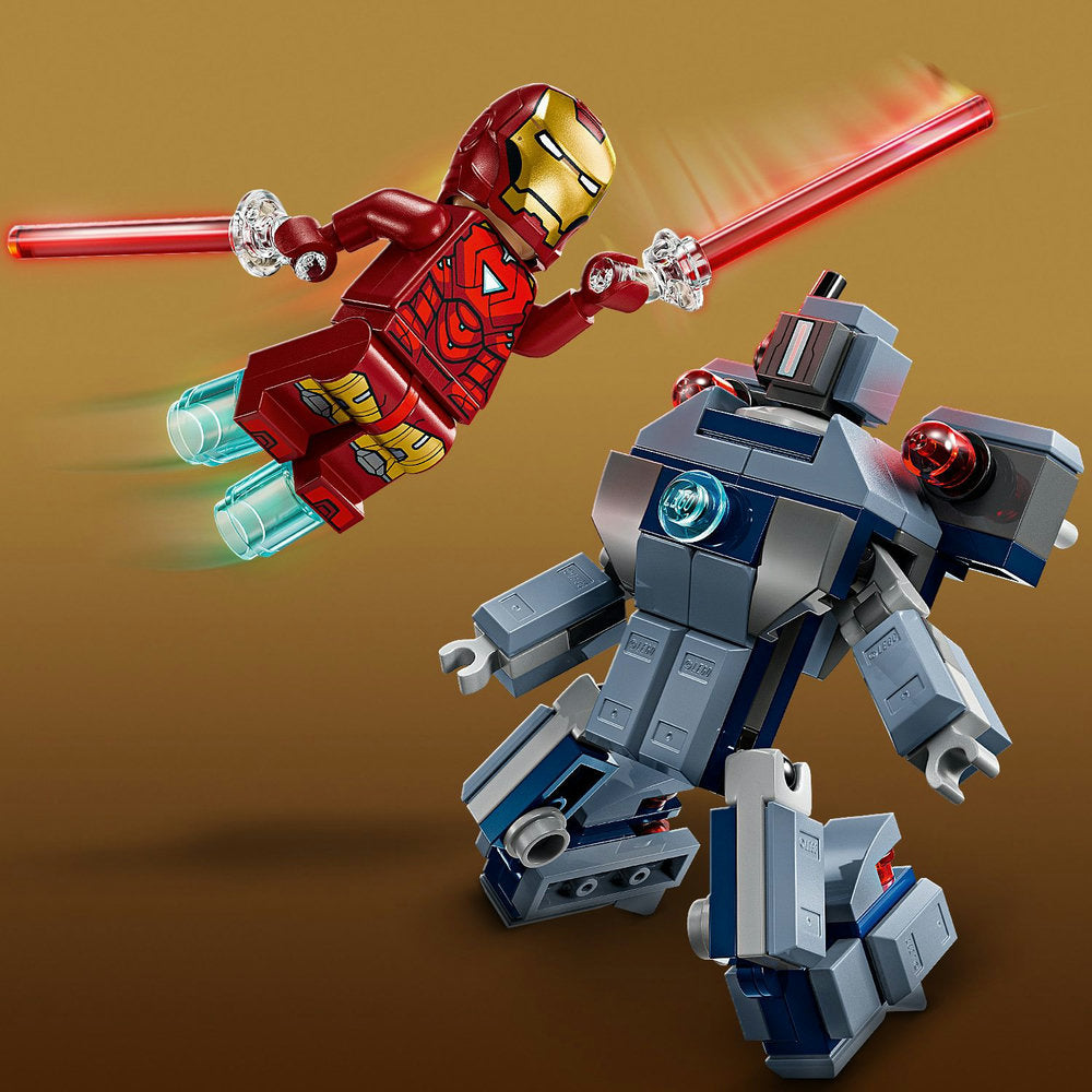 Iron Man y Máquina de Guerra vs. Drones de Hammer