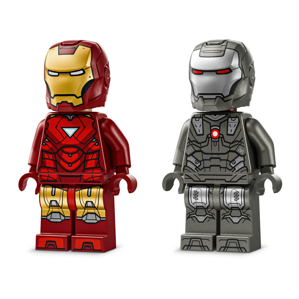 Iron Man y Máquina de Guerra vs. Drones de Hammer