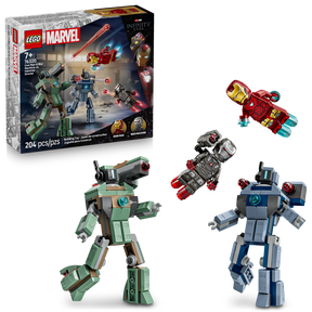 Iron Man y Máquina de Guerra vs. Drones de Hammer