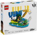 Set LEGO® Editions Vini Jr.: Fenómenos del Fútbol 43027 con minifigura de Vinicius Junior, colores de Brasil y decoración coleccionable para fans del fútbol.