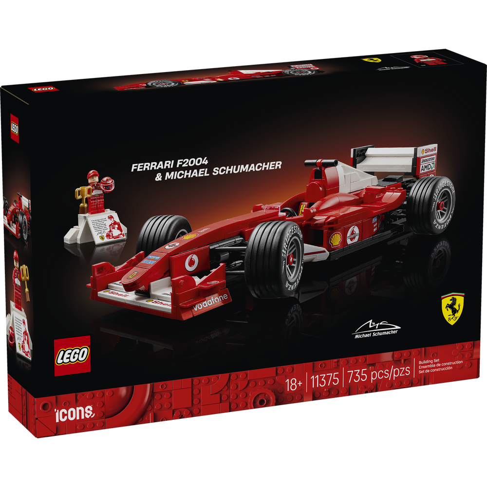 LEGO Icons Ferrari F2004 y Michael Schumacher 11375 coche Formula 1 coleccionable para adultos