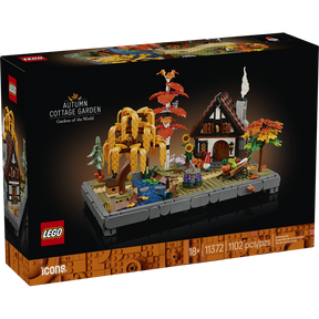 Set LEGO® Icons jardín otoñal con casa, árboles y animales del bosque