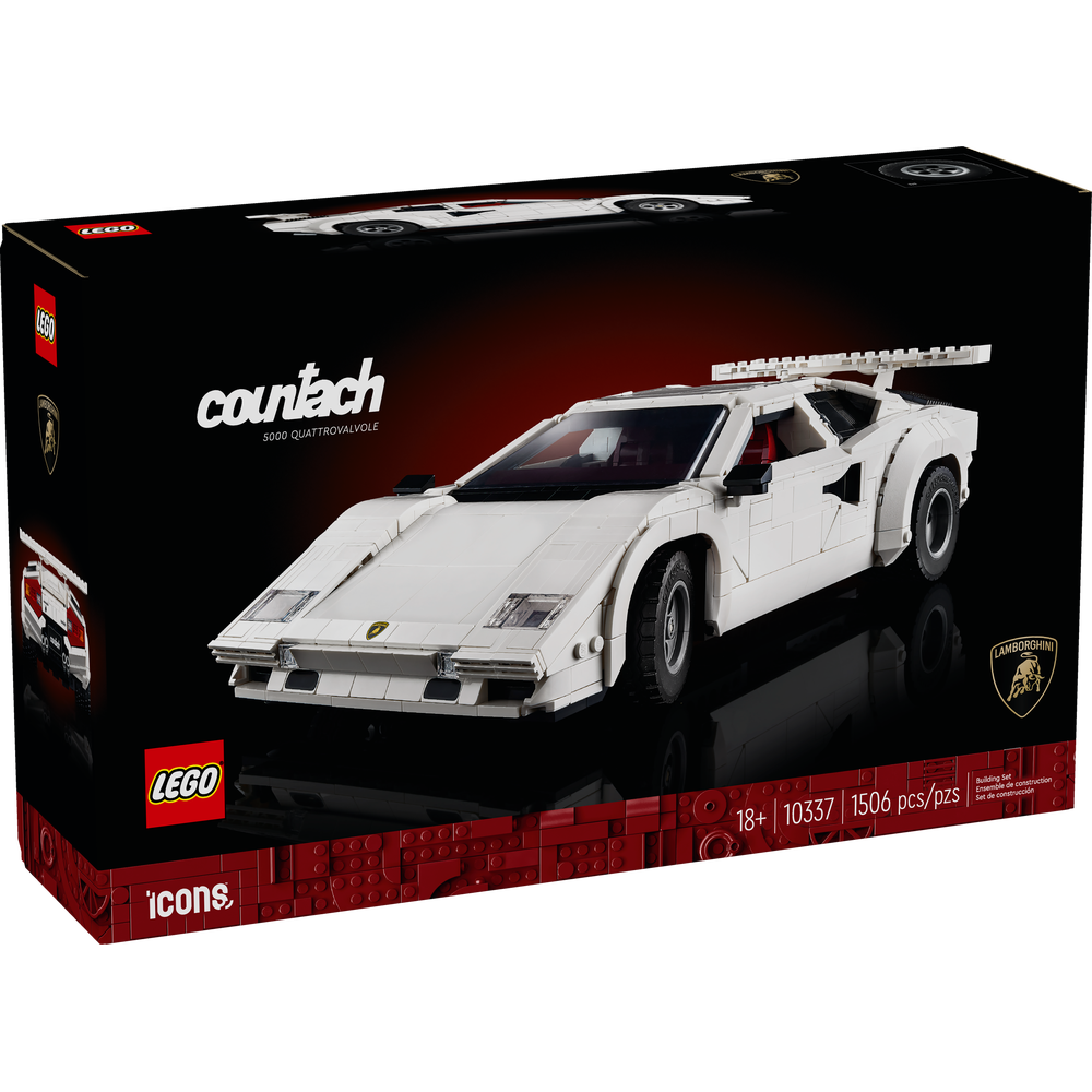 Maqueta LEGO® Icons Lamborghini Countach con puertas de tijera y motor V12