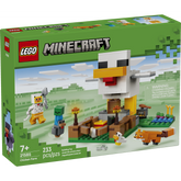 Set LEGO® Minecraft gallinero con gallinas, zorro y zombi bebé